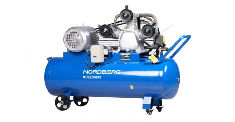 NORDBERG Компрессор NCE200/810 3-х поршн., ременной, чугунная головка, 380В, ресивер 180 л, 800 л/мин