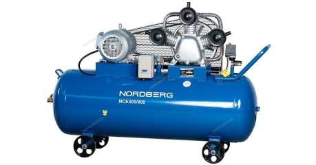 NORDBERG Компрессор NCE300/800 3-х поршн., ременной, чугунная головка, 380В, ресивер 300л, 800л/мин