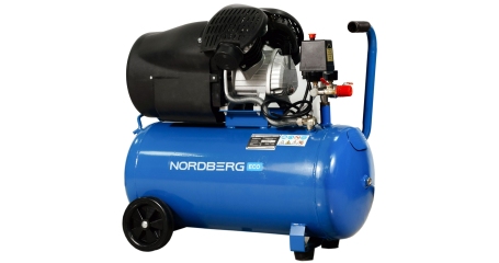 NORDBERG Компрессор NCE50/410V поршневой V-образный 220В, ресивер 50л, 410л/мин ECO