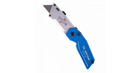 Нож со сменными трапециевидными лезвиями KING TONY 7945-07, 19 мм, складной