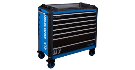 Тележка инструментальная SQUAD широкая KING TONY 87SQ33-7B-BK (7 выдвижных ящиков)