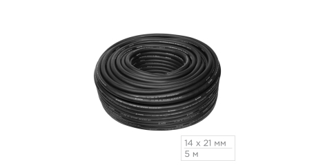 Шланг пневматический 14х21 мм, 5 м, резиновый МАСТАК 683-14050M5