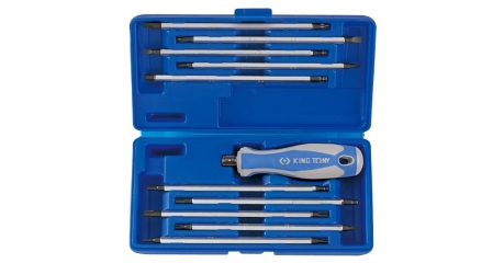 Отвертка со сменными вставками (битами) KING TONY 32518MR, 11 предметов