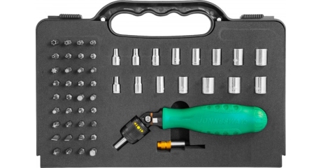 Отверточная рукоятка трещоточная в наборе JONNESWAY DR0253S. 53 предмета