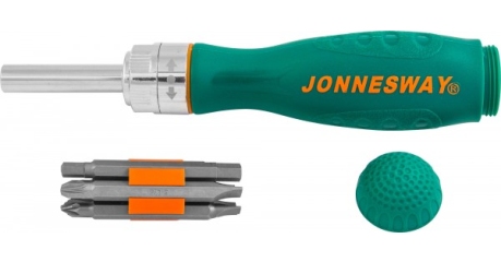 Отверточная рукоятка трещоточная в наборе JONNESWAY DR0107S. 7 предметов