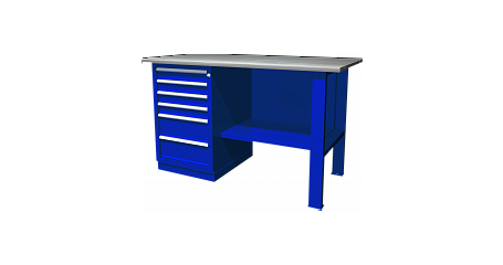 OWB1-60 Верстак с одной тумбой, тумба с 6 ящиками, 1390х686х820 мм