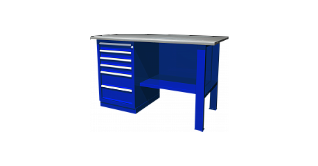 OWB1-60 Верстак с одной тумбой, тумба с 6 ящиками, 1390х686х820 мм