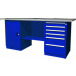 OWB2-16 Верстак с двумя тумбами, тумба с одной дверцей и тумба с 6 ящиками, 1900х686х820 мм