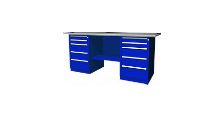 OWB2-55 Верстак с двумя тумбами, тумбы по 5 ящиков, 1900х686х820 мм
