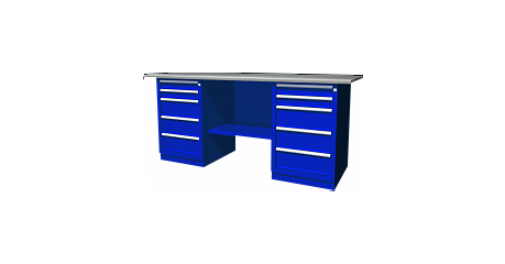 OWB2-55 Верстак с двумя тумбами, тумбы по 5 ящиков, 1900х686х820 мм