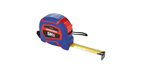 Рулетка пластмассовая 5м(16фут)*19мм самоблокирующаяся нейлон WP261009 WORKPRO