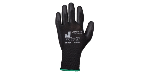 Перчатки нейлоновые JETA SAFETY JP011 с полиуретановым покрытием черные 12 пар