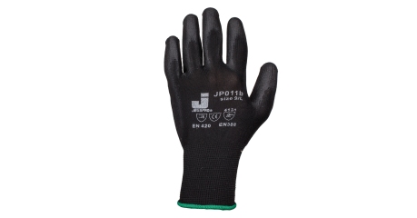 Перчатки нейлоновые JETA SAFETY JP011 с полиуретановым покрытием черные 12 пар