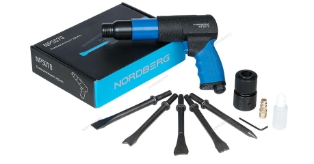 Пневмозубило с комплектом насадок и быстросъемн. держателем NORDBERG NP5070 (250мм)