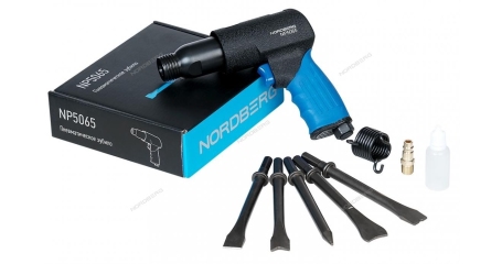 Пневмозубило с комплектом насадок NORDBERG NP5065 (190мм)