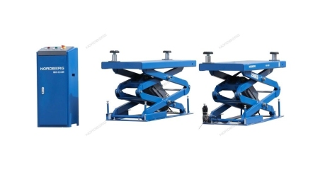 Подъемник ножничный 3,5т с встроенными адаптерами для SUV авто 220В синий/серый NORDBERG N631-3,5