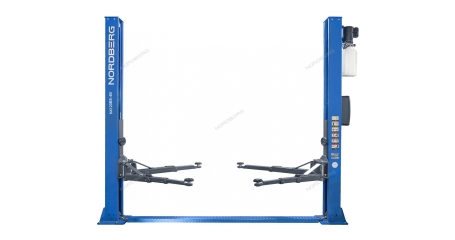 Подъемник двухстоечный с электростопорами NORDBERG N4120BE-4_3+2_380 (4 т, 380 В, синий/серый)