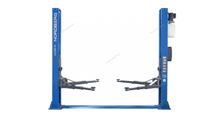 Подъемник двухстоечный с электростопорами NORDBERG N4120BE-4_3+2_380 (4 т, 380 В, синий/серый)