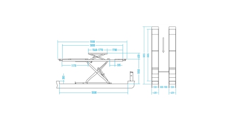 Подъемник ножничный электрогидравлический для сход-развала 5.5 т 380В заглубляемый 2 уровня NORDBERG N635-5,5