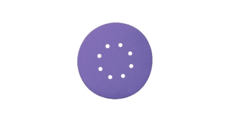 Шлифовальный диск на пленочной основе, циркониевый корунд 125 мм, P40, Sandwox 328 Purple Line, липучка, 8 отверстий