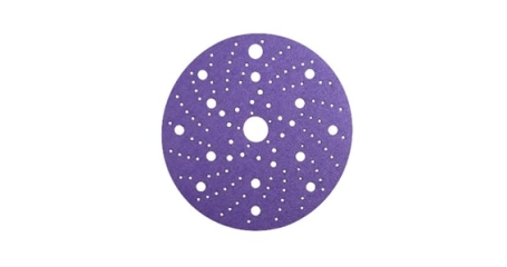 Шлифовальный диск на пленочной основе, циркониевый корунд, липучка, Р80,150 мм Sandwox 328 Purple Line Multiholes