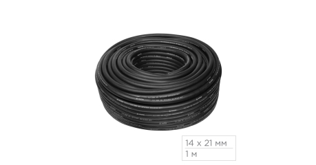 Шланг пневматический 14х21 мм, 1 м, резиновый МАСТАК 683-14050M1