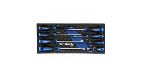 Набор отверток шлицевых NORDBERG 301008T, 8 штук в ложементе для тележки