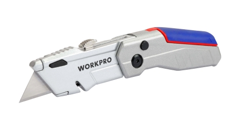 Нож универсальный складной выдвижной алюминиевый со сменными лезвиями WP211011 WORKPRO