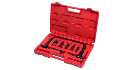 Рассухариватель клапанов универсальный, струбцина, кейс, 7 предметов МАСТАК 103-10006C