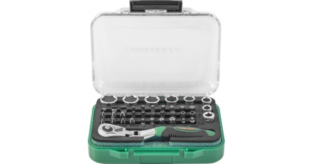 RD02040S Набор рукоятка трещоточная миниатюрная 1/4