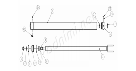 Ремкомплект гидроцилиндра (уплотнительное кольцо + манжета + прокладка 58 + прокладка 43) T4/59.17