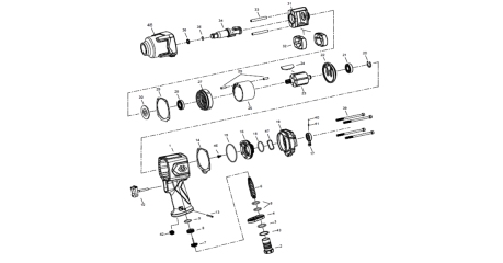 Ремкомплект KING TONY 33461-BTK1 для гайковерта 33461-100