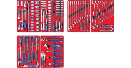 Набор инструментов СТАРТ" для тележки, 7 ложементов, 161 предмет МАСТАК 5-00161"""