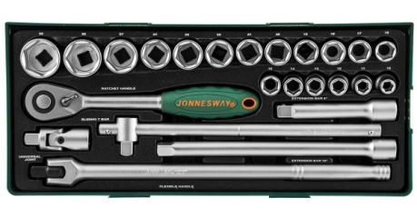 S04H4524SP Набор головок торцевых 1/2"DR в ложементе, 10-32 мм, 24 предмета