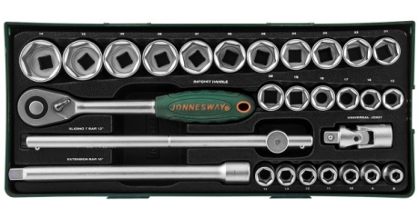S04H4728SP Набор головок торцевых 1/2"DR в ложементе, 8-34 мм, 28 предметов