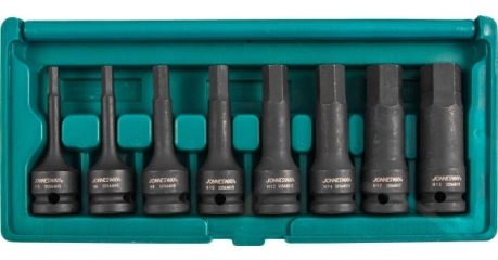 S05A408S Набор насадок торцевых ударных 1/2"DR шестигранных, H5-H19, 8 предметов