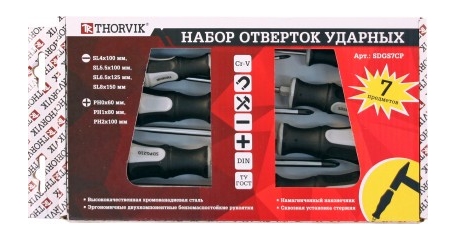 Набор отверток ударных Thorvik SDGS7CP (7 предметов)