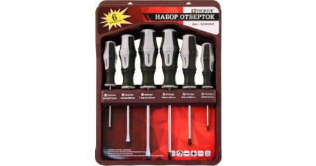 Набор отверток стержневых с крепежной планкой Thorvik SDS06BH (6 предметов)