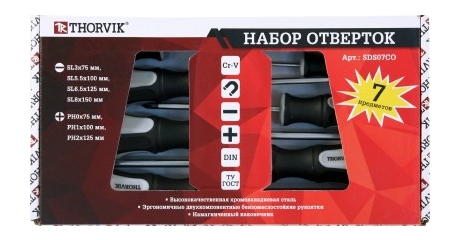 Набор отверток стержневых Thorvik SDS07CO (7 предметов)