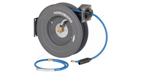 Шланг воздушный на стальной катушке гибридный ПВХ диаметр 08х12 мм 20 м NORDBERG HR0820RPVC