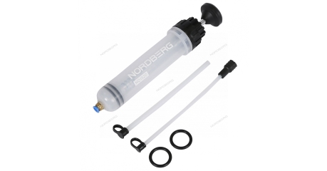 Шприц для заливки масла пластиковый с комплектом насадок NORDBERG NO1520 (200 мл)