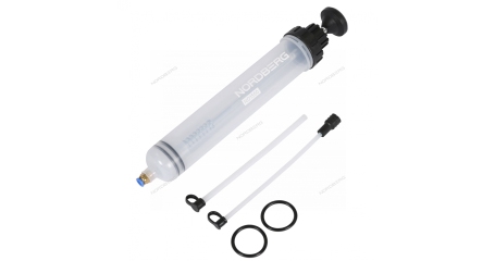 Шприц для заливки масла пластиковый с комплектом насадок NORDBERG NO1550 (500 мл)