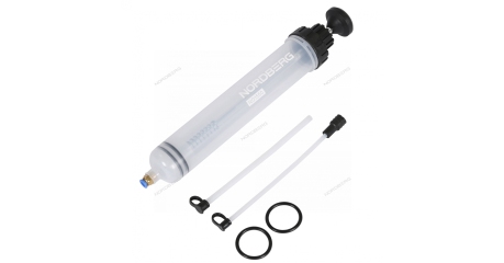 Шприц для заливки масла пластиковый с комплектом насадок NORDBERG NO1550 (500 мл)