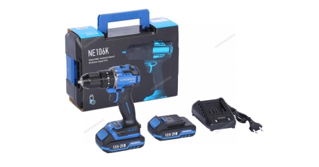 Шуруповерт аккумуляторный NORDBERG NE106K (макс.диам. сверла 13 мм, 21 В, 70 Нм, 2 аккумулятора и зарядное устройство)
