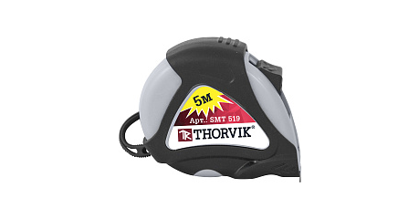 Рулетка в обрезиненном корпусе SMT519, 5 м