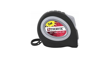 Рулетка с магнитным захватом и автостопом SMT519AM , в обрезиненном корпусе, 5 м