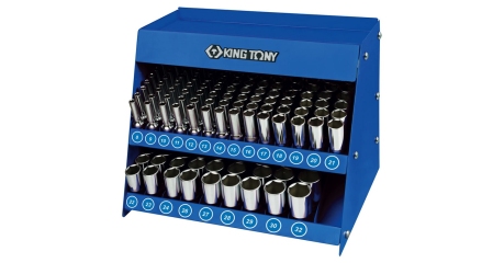Стенд с глубокими торцевыми головками KING TONY 4066MR, 1/2", 8-32 мм, серия 4230M, 165 предметов