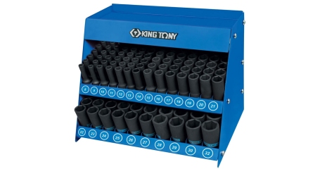 Стенд с ударными глубокими торцевыми головками KING TONY 4466MP, 1/2