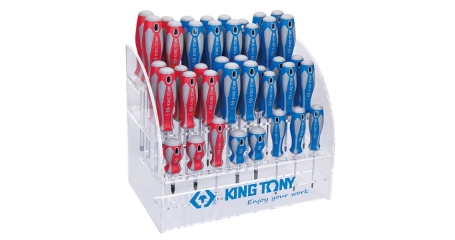 Стенд со стандартными отвертками KING TONY 31427MR, серии 1421, 1422, 1423, 1427, 40 предметов