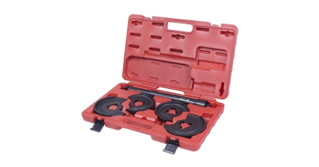 Стяжка амортизаторных пружин, центральная, кованая, дисковые держатели, кейс, 5 предметов МАСТАК 100-01005C